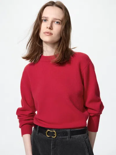 Uniqlo Women's Lambswool Sweater, Red, 2xs