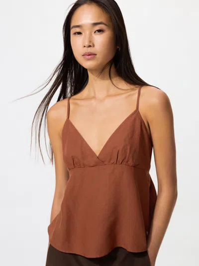 Uniqlo Women's Linen Blend Camisole Brown Small  Us