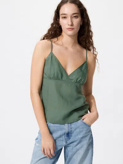 Uniqlo Women's Linen Blend Camisole Dark Green 2xl  Us