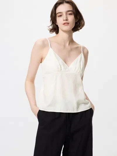 Uniqlo Women's Linen Blend Camisole Off White Xl  Us