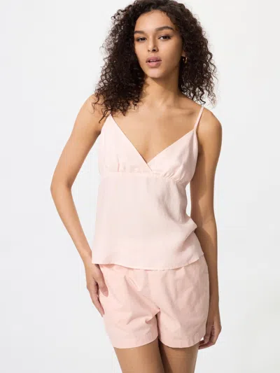 Uniqlo Women's Linen Blend Camisole Pink Xs  Us