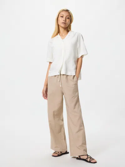 Uniqlo Women's Linen Blend Easy Pants Beige Medium  Us In Transparent