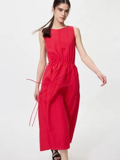 Uniqlo Women's Linen Blend Tiered Dress Xl  Us In Red