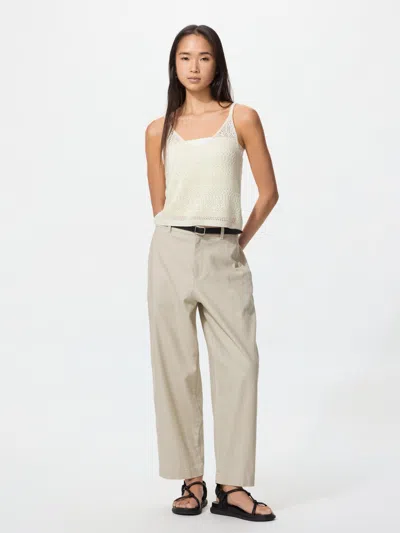 Uniqlo Women's Linen Cotton Tapered Pants Beige Large  Us In Multi