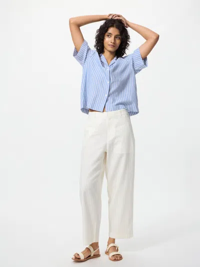 Uniqlo Women's Linen Cotton Tapered Pants Off White 2xl  Us In Multi