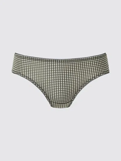 Uniqlo Women's Mid-rise Bikini Briefs Gingham Black Xs  Us In Green