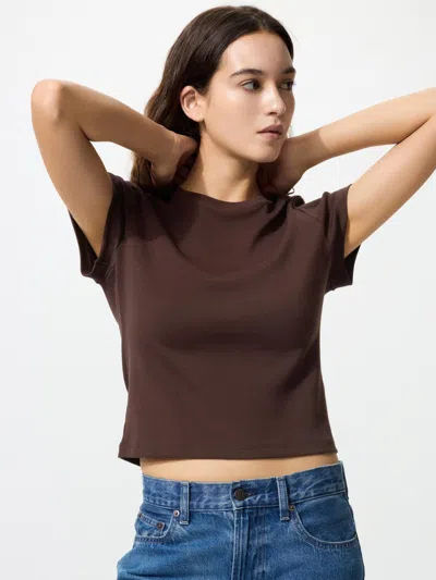 Uniqlo Women's Mini T-shirt Brown 2xl  Us