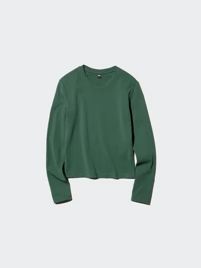 Uniqlo Women's Mini T-shirt Long Sleeve, Green, 2xl