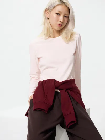 Uniqlo Women's Mini T-shirt Long Sleeve, Pink, 2xl