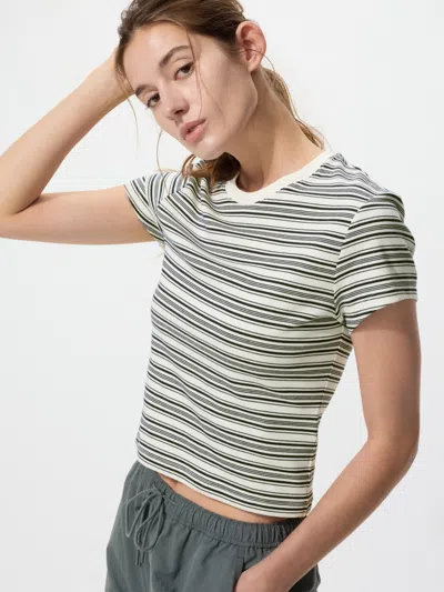 Uniqlo Women's Mini T-shirt Striped Off White 2xl  Us In Multi