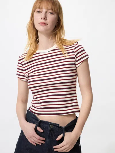 Uniqlo Women's Mini T-shirt Striped Red 2xl Denim  Us In Multi