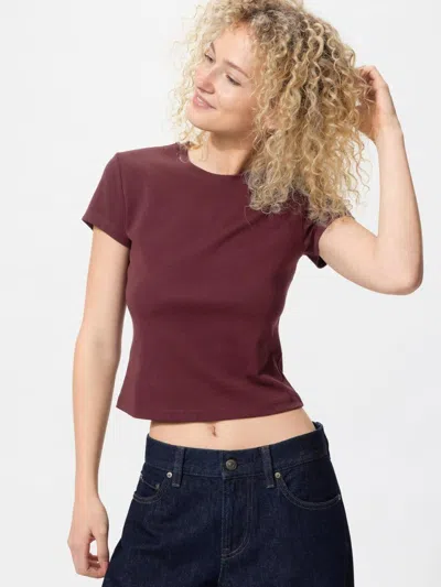 Uniqlo Women's Mini T-shirt, Wine, 2xs
