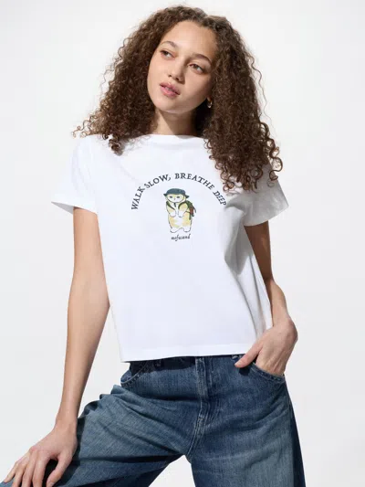 Uniqlo Women's Mofusand Ut Graphic T-shirt, White, Large