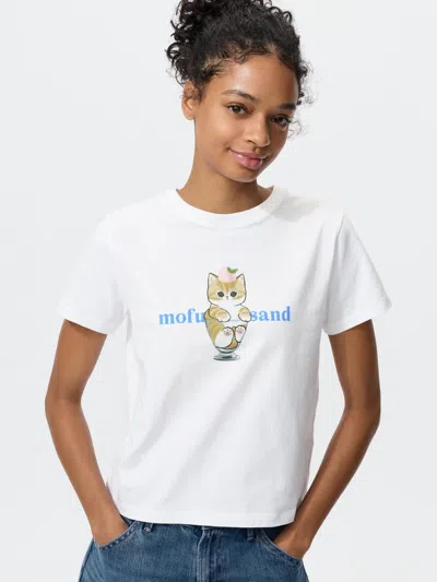 Uniqlo Women's Mofusand Ut Graphic T-shirt White Medium  Us