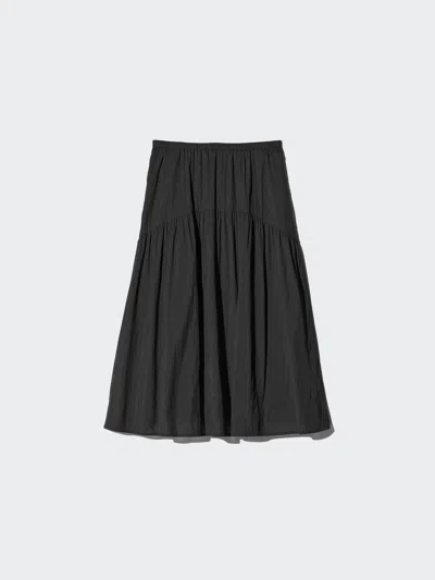 Uniqlo Women's Nylon Gather Skirt, Black, Large