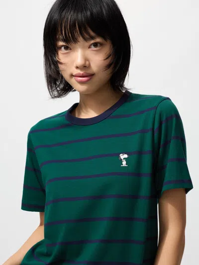 Uniqlo Women's Peanuts Ut Graphic T-shirt Dark Green Xl  Us