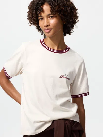 Uniqlo Women's Peanuts Ut Graphic T-shirt Off White 2xl  Us In Red