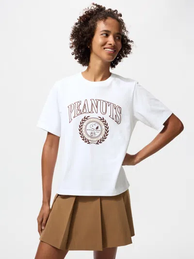 Uniqlo Women's Peanuts Ut Graphic T-shirt White 2xl  Us