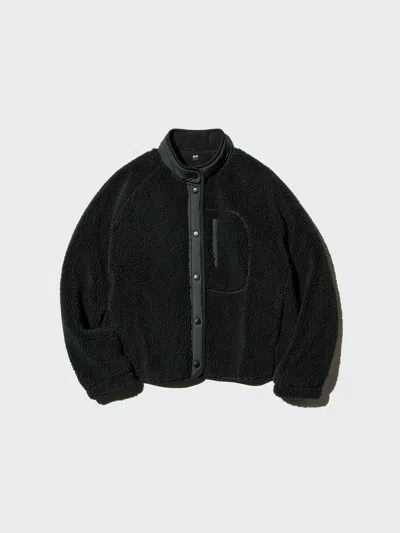 Uniqlo Women's Pile Lined Fleece Combination Jacket, Black, 2xs