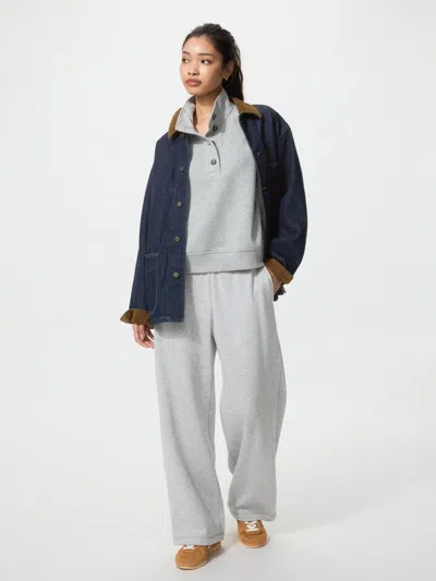 Uniqlo Women's Pile Lined Wide Sweatpants, Gray, 2xs