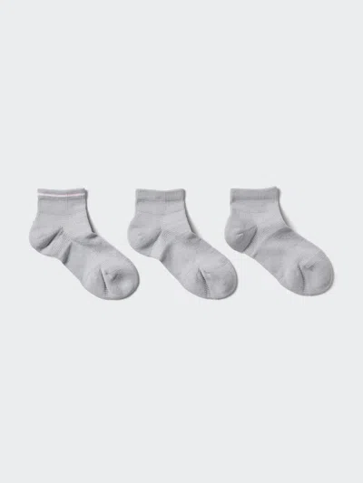 Uniqlo Women's Pile Short Socks 3 Pairs Ribbed With Odor Control Gray Us W 7.5-10  Us In Brown