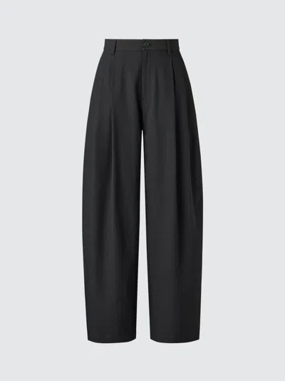 Uniqlo Women's Pleated Barrel Pants, Black