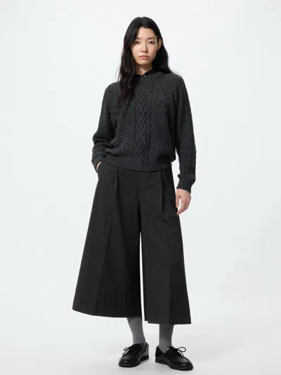 Uniqlo Women's Pleated Culotte, Black, 2xs