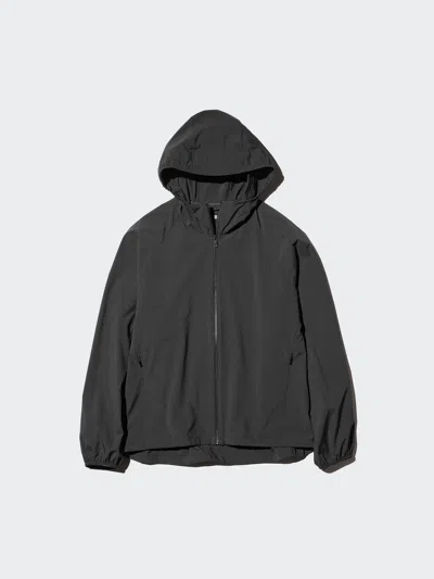 Uniqlo Women's Pocketable Uv Protection Parka, Black, Large In Gray