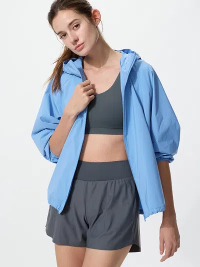 Uniqlo Women's Pocketable Uv Protection Parka Blue 2xl  Us