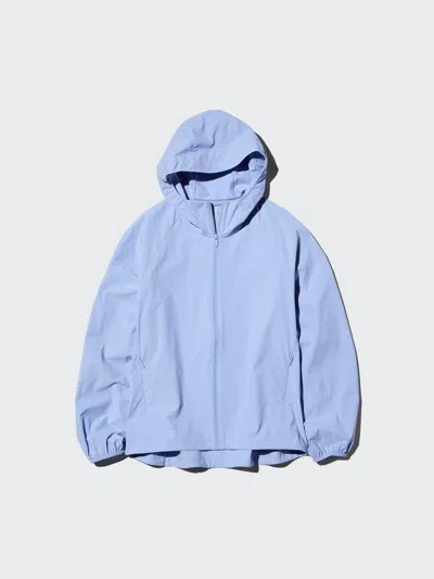 Uniqlo Women's Pocketable Uv Protection Parka, Light Blue, 2xs