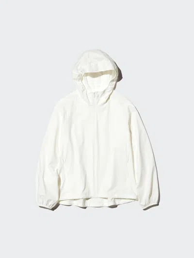 Uniqlo Women's Pocketable Uv Protection Parka, White, Large