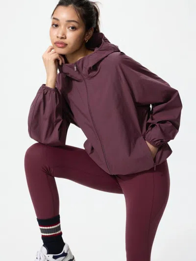 Uniqlo Women's Pocketable Uv Protection Parka, Wine, 2xs In Multi