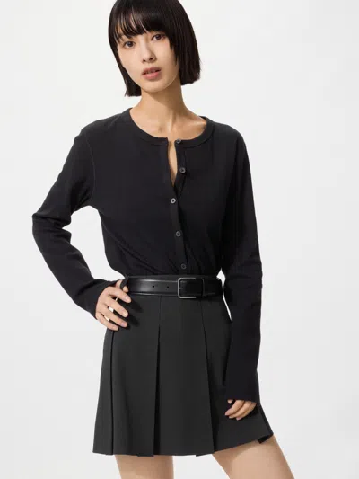 Uniqlo Women's Pointelle Cardigan Black 2xl Denim  Us