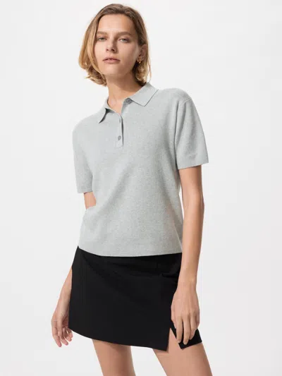 Uniqlo Women's Polo Short Sleeve Sweater Gray Xl  Us