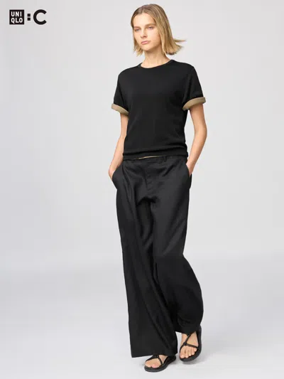 Uniqlo Women's Premium Linen Pants Black 8  Us