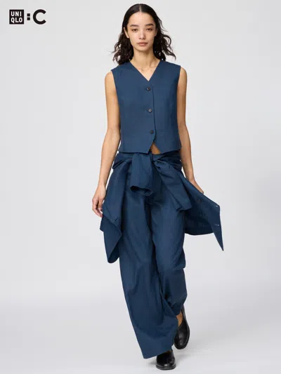 Uniqlo Women's Premium Linen Pants Blue 6  Us