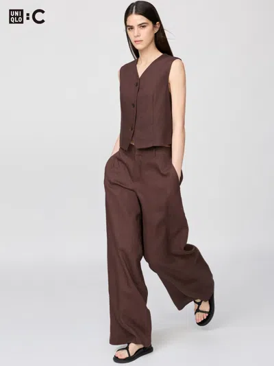 Uniqlo Women's Premium Linen Pants Brown 2  Us