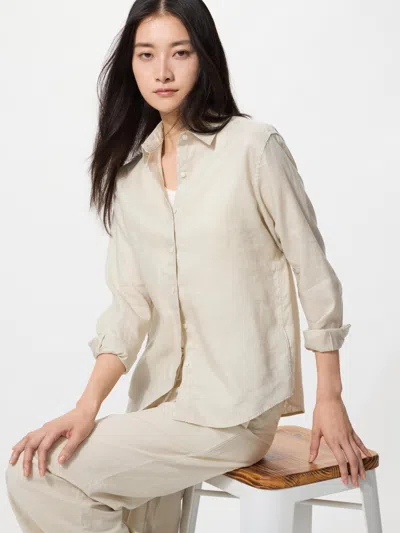 Uniqlo Women's Premium Linen Shirt Natural 2xl  Us In Neutral