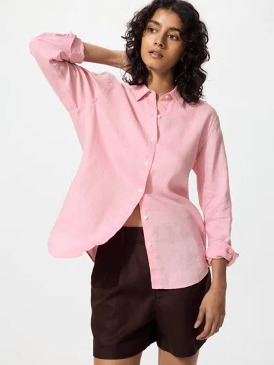 Uniqlo Women's Premium Linen Shirt Pink Xl  Us
