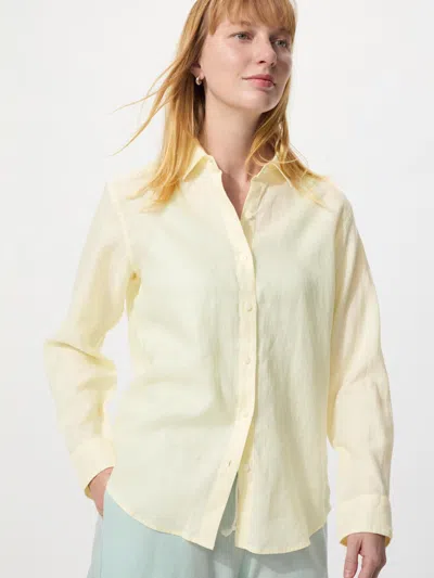 Uniqlo Women's Premium Linen Shirt Yellow Xs  Us