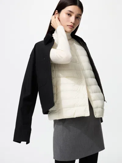 Uniqlo Women's Pufftech Compact Vest With Anti-static Off White Small  Us