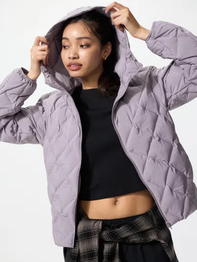 Uniqlo Women's Pufftech Parka, Purple, 2xs In White