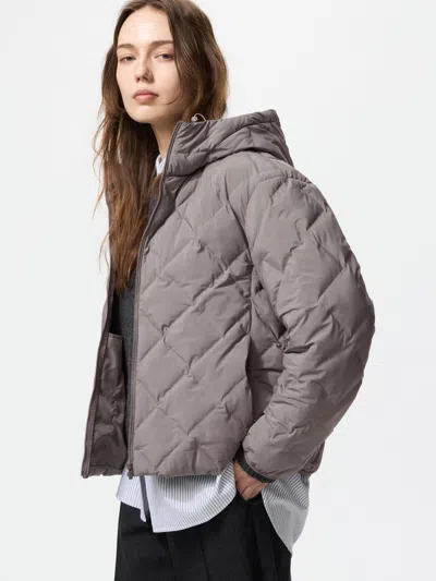 Uniqlo Women's Pufftech Parka With Water-repellent Gray Medium  Us