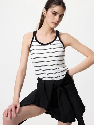 Uniqlo Women's Racer Back Bra Top Striped White 2xl Denim  Us