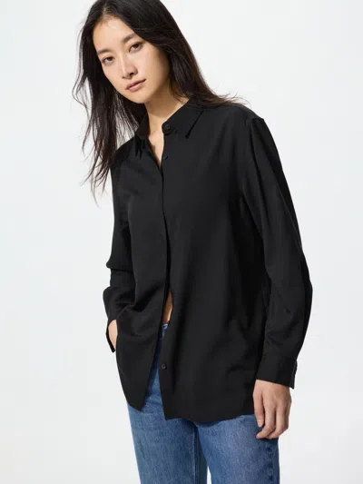 Uniqlo Women's Rayon Blouse Black 2xl  Us