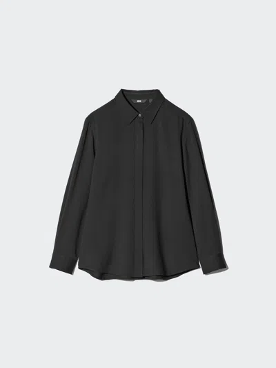 Uniqlo Women's Rayon Blouse, Black, Xl