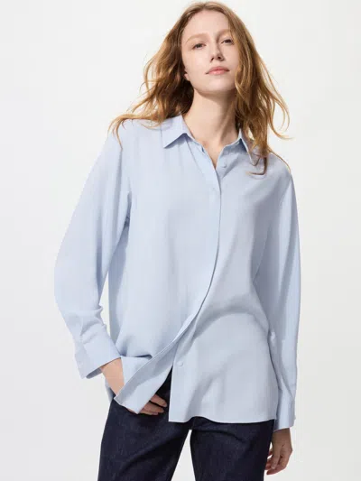 Uniqlo Women's Rayon Blouse Blue Xl  Us