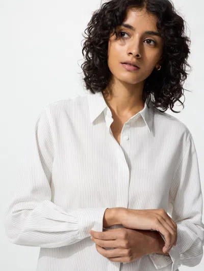 Uniqlo Women's Rayon Blouse Striped Off White 2xl  Us