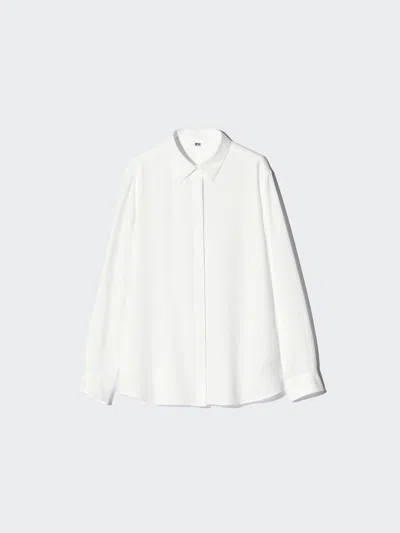 Uniqlo Women's Rayon Blouse, White, Xl