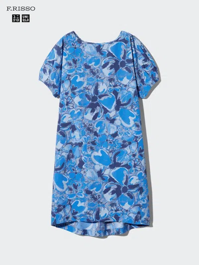 Uniqlo Women's Relaxed Dress Print, Blue, Xl